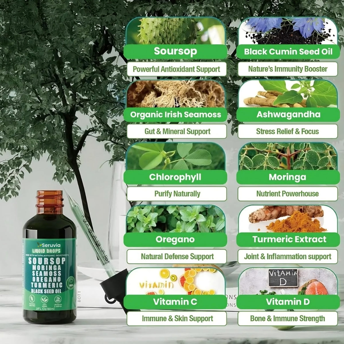 100% Organic 10-in-1 Soursop Extract Drops