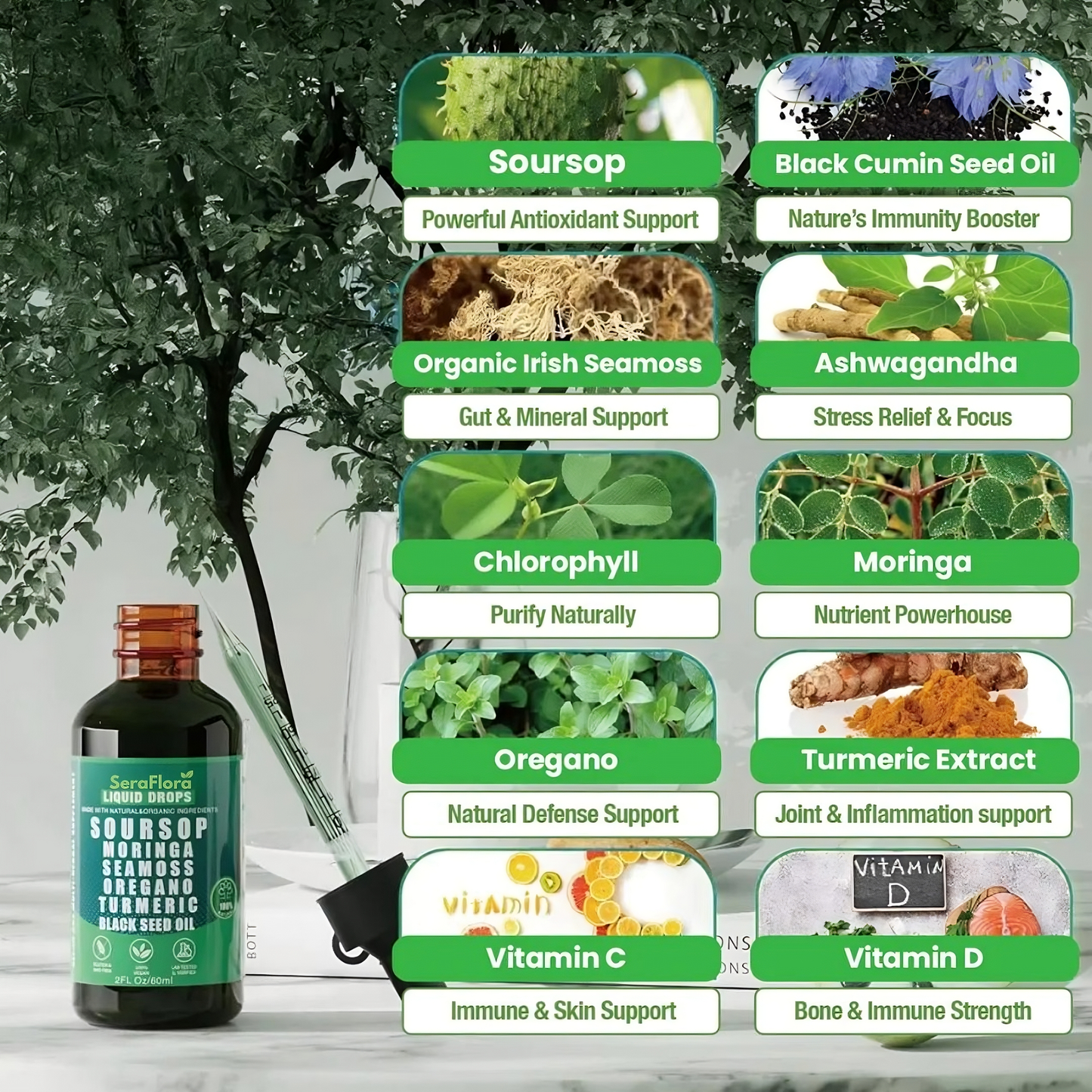 100% Organic 10-in-1 Soursop Extract Drops